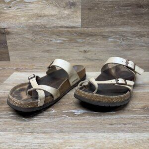 Birkenstock Mayari Cream Toe Loop Slide Sandal Women's Size EU 42